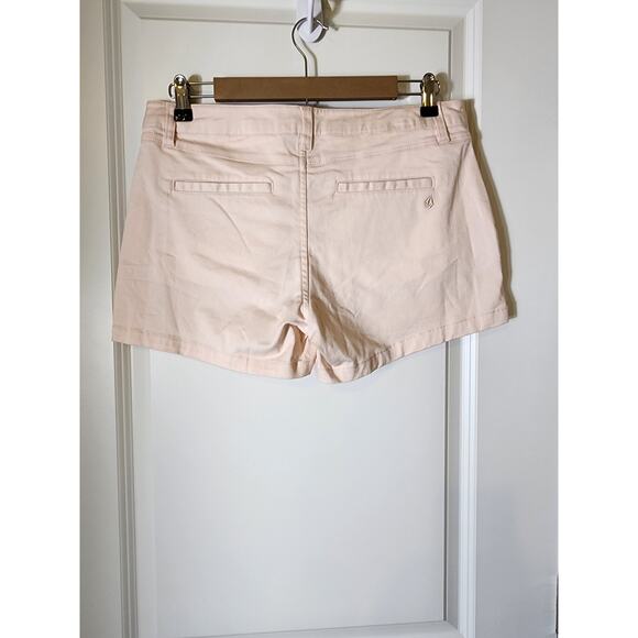 VOLCOM Pink Peach Chino Mid-Rise Skater Active Stretch Shorts SZ 29 - Picture 2 of 9